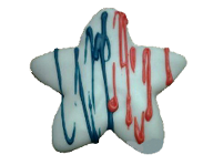 Star Cookie - Drizzled Red, White & Blue Star Cookie - Drizzled Red, White & Blue