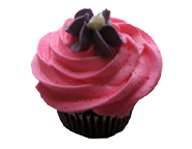 Pink Iced Cupcake with Purple Flower Pink Iced Cupcake with Purple Flower