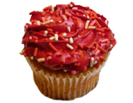 Valentine's Cupcake - Red Icing & Sprinkles Valentine's Cupcake - Red Icing & Sprinkles