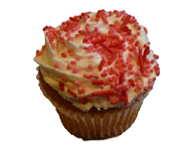Valentine's Cupcake - White Icing & Sprinkles Valentine's Cupcake - White Icing & Sprinkles