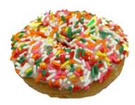 Sprinkled Cake Donut with Vanilla Icing