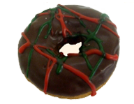 Christmas Chocolate Iced Cake Donut