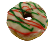 Vanilla Iced Yeast Donut with Holiday Drizzle