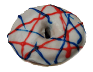 Red, White & Blue Yeast Ring Donut