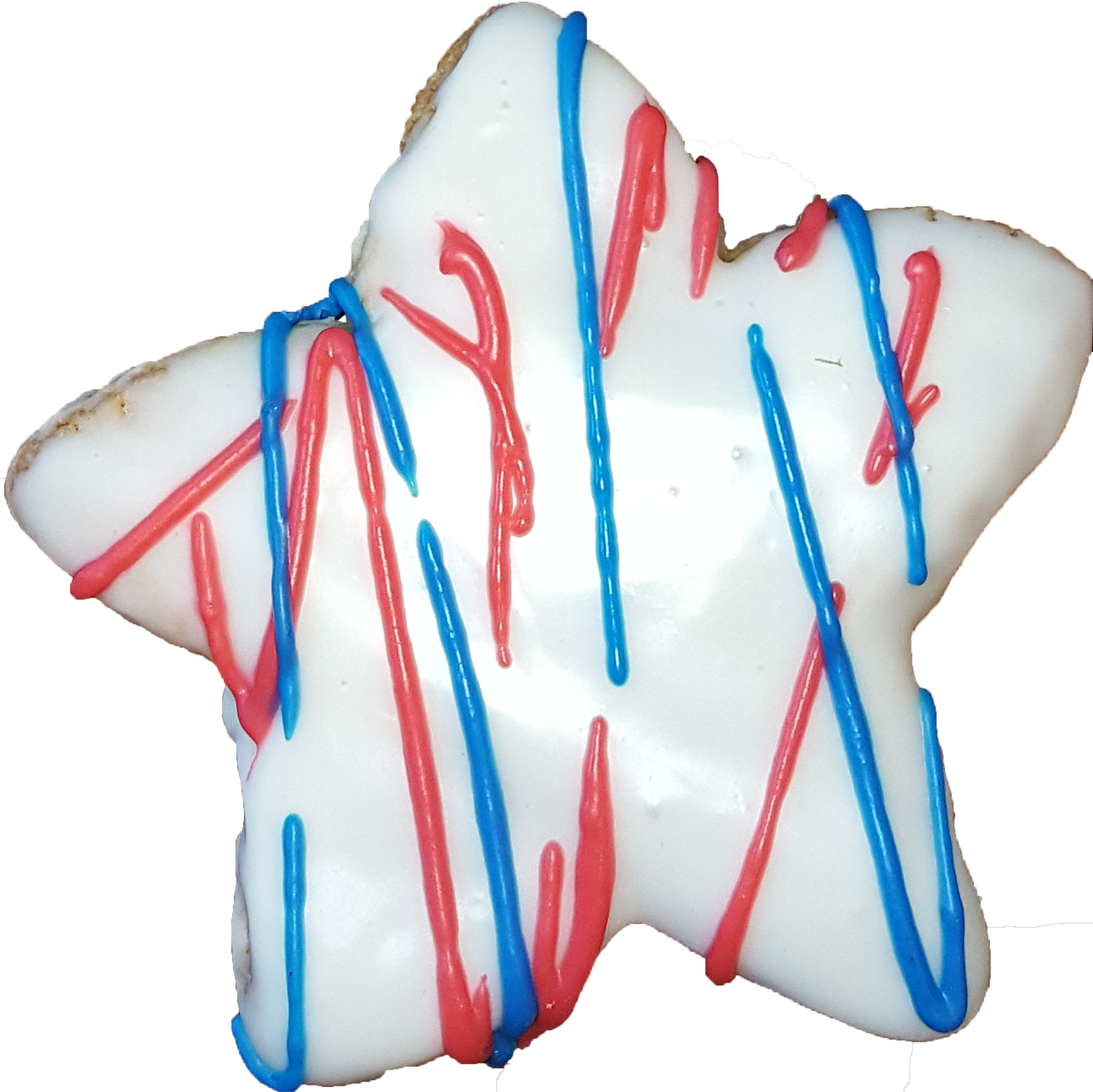 Star Cookie - Drizzled Red, White & Blue
