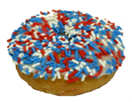 Red, White & Blue Sprinkled Cake Donut