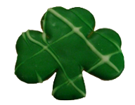 Drizzled Green Shamrock Cookie