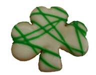 Drizzled Vanilla Shamrock Cookie