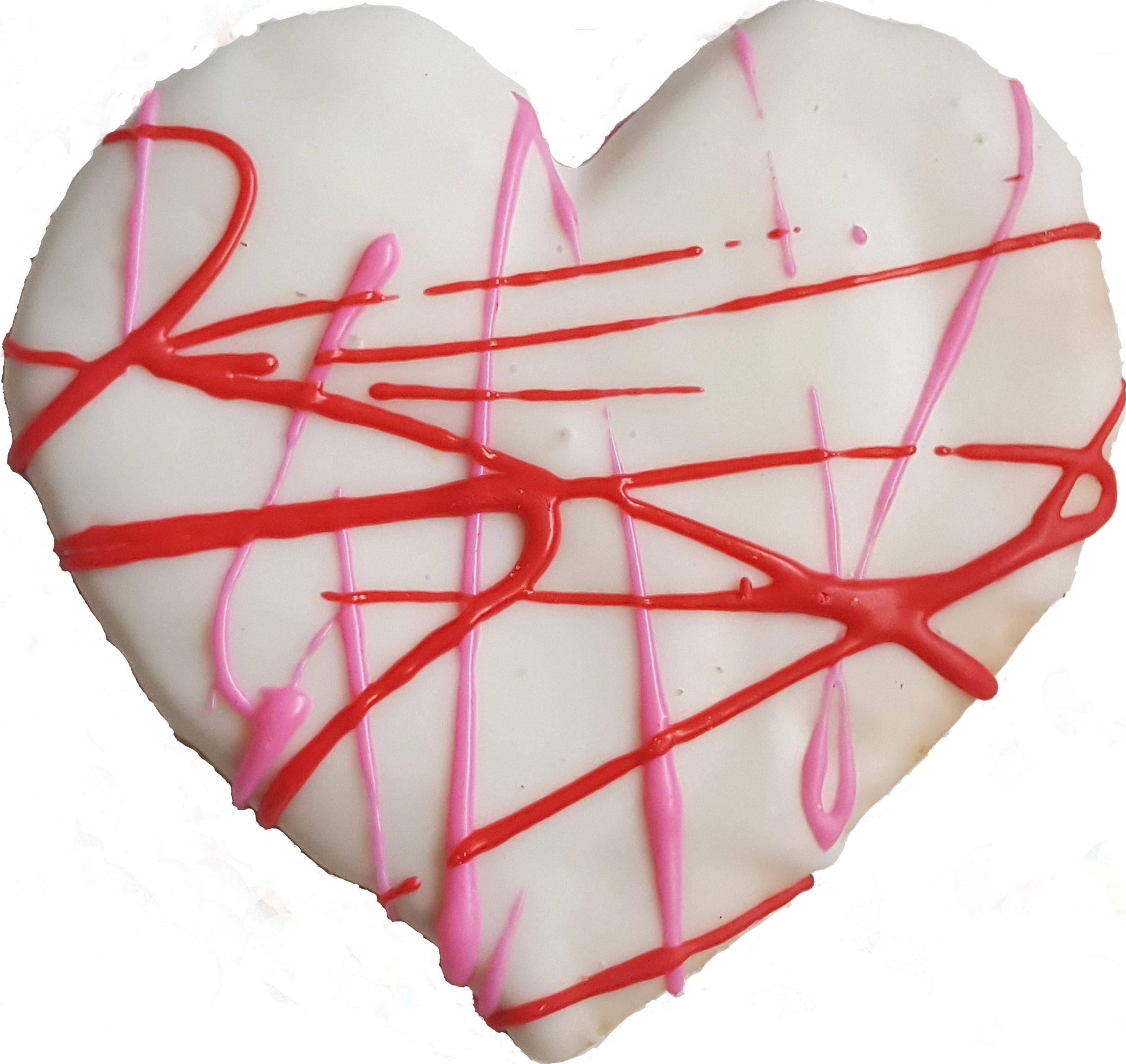Iced Heart Cookie with Drizzle Iced Heart Cookie with Drizzle